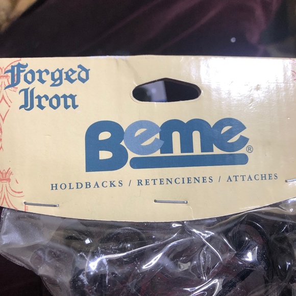 IKEA Forged Iron Beme 2 Pcs Dark Bronze Metal Curtain Rod Holdback Home Accents - Picture 4 of 10